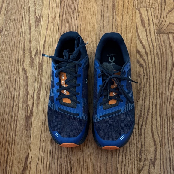On Running Men\'s Athletic Shoes in Navy and Orange